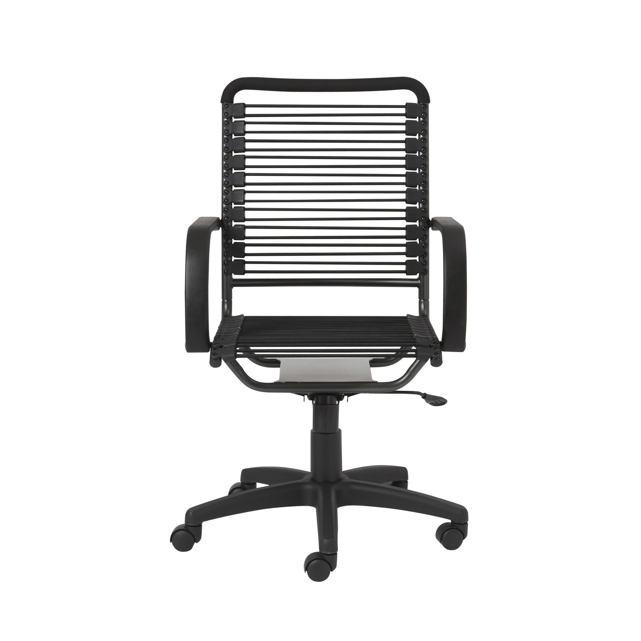 Black Swivel Adjustable Task Chair Bungee Back Steel Frame - Tuesday Morning-Office Chairs