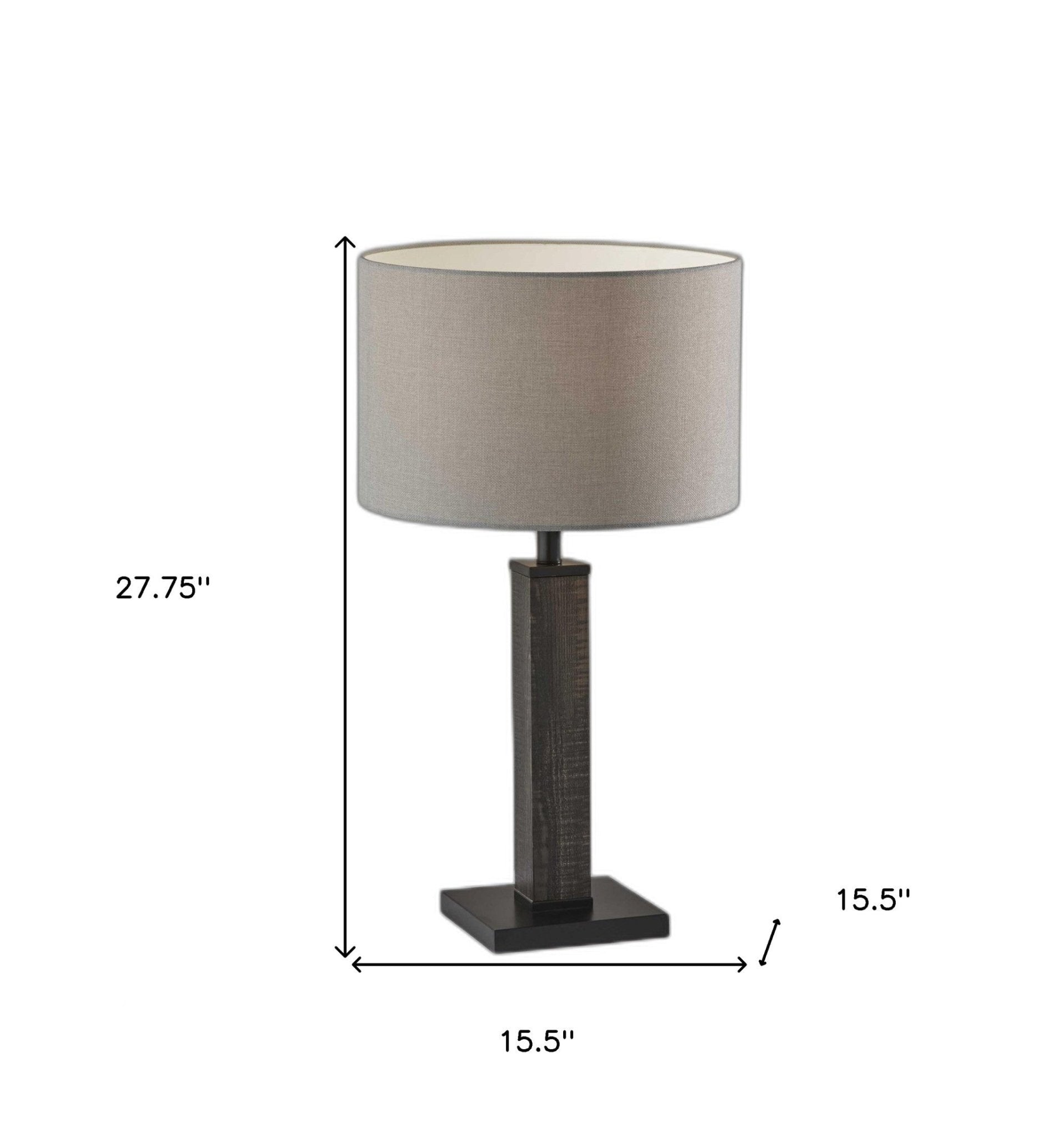 Black Wood Monument Table Lamp - Tuesday Morning-Table Lamps