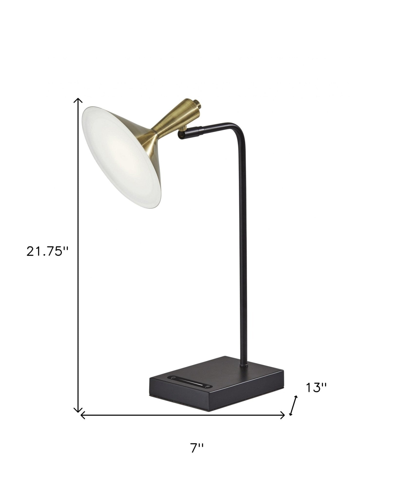 Brass Spotlight Black Metal Led Desk Lamp - Tuesday Morning-Table Lamps