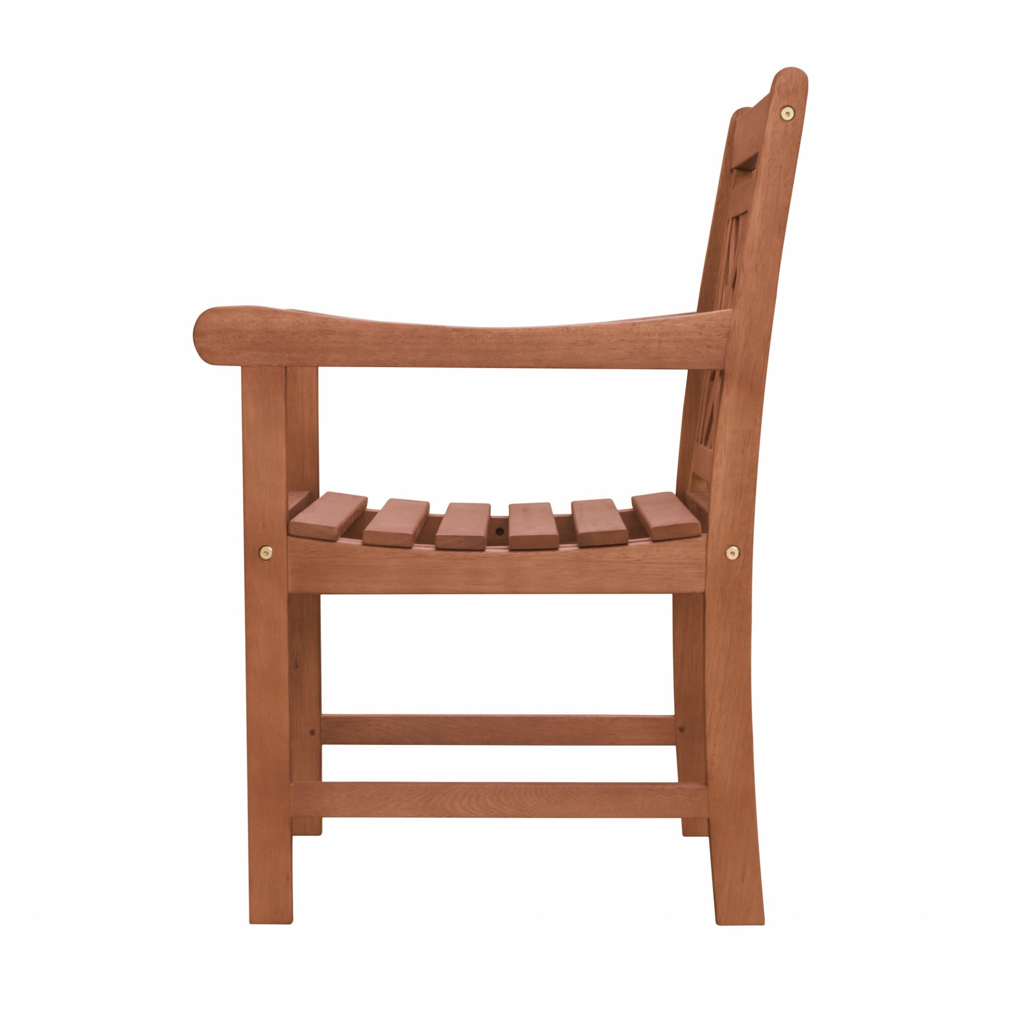 Brown Dining Armchair With Hatched Back - Tuesday Morning-Outdoor Chairs