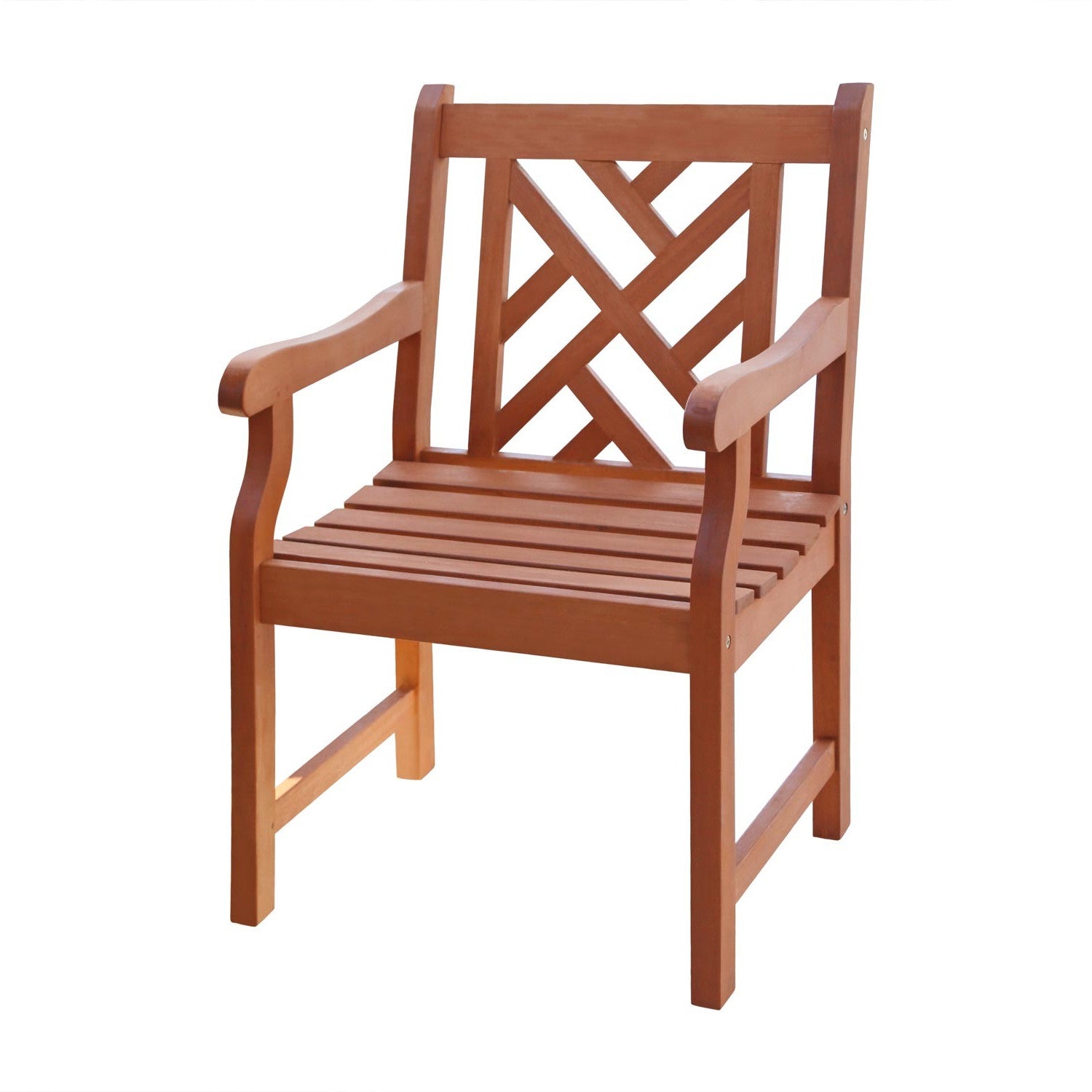 Brown Patio Armchair With Diagonal Design - Tuesday Morning-Outdoor Chairs
