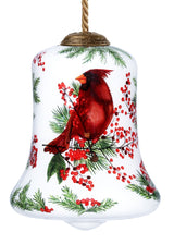 Cardinal Perched on Winter Berries Hand Painted Mouth Blown Glass Ornament - Tuesday Morning-Christmas Ornaments