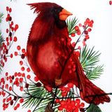 Cardinal Perched on Winter Berries Hand Painted Mouth Blown Glass Ornament - Tuesday Morning-Christmas Ornaments