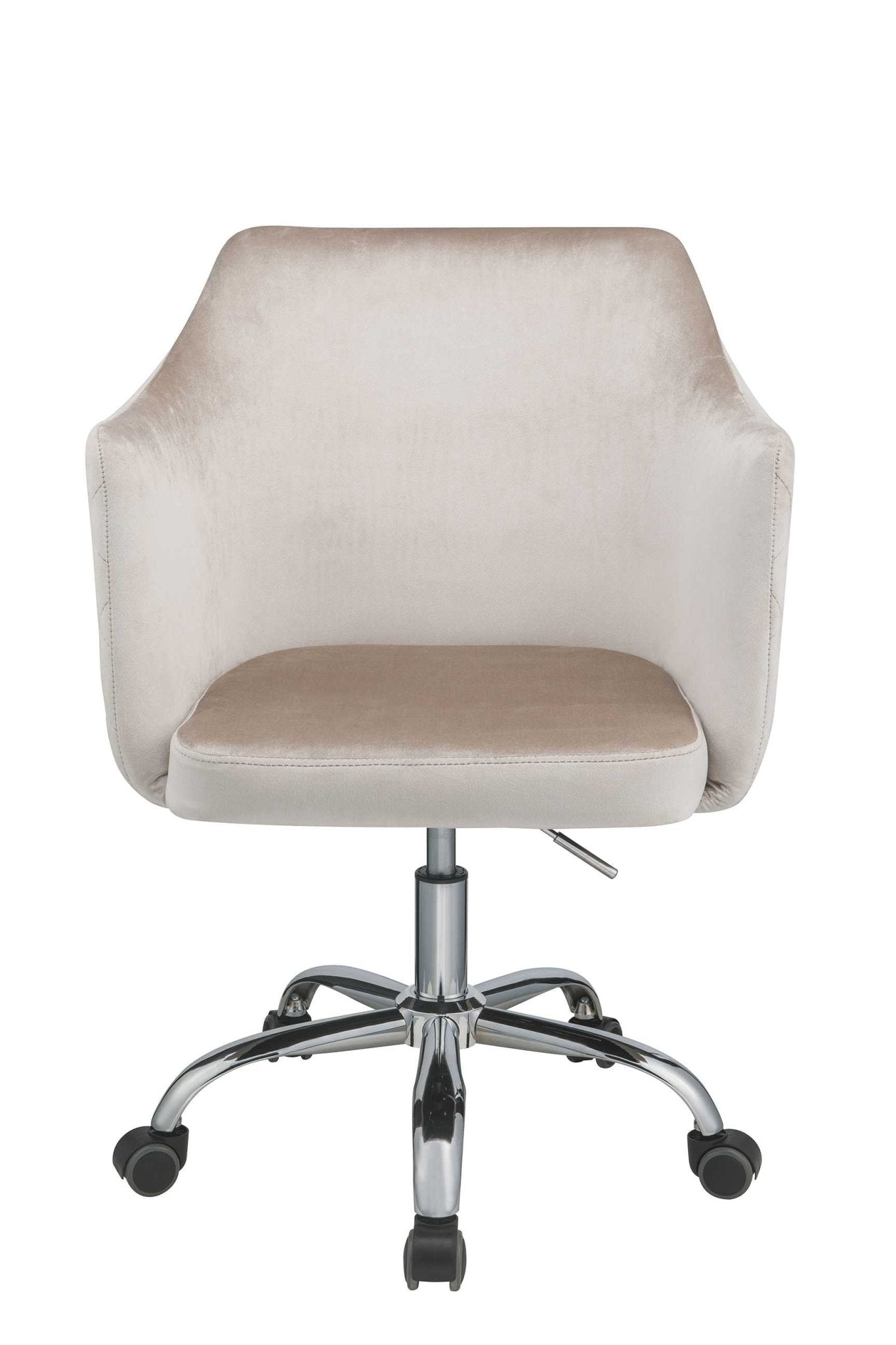 Champagne Fabric Seat Swivel Adjustable Task Chair Fabric Back Steel Frame - Tuesday Morning-Office Chairs
