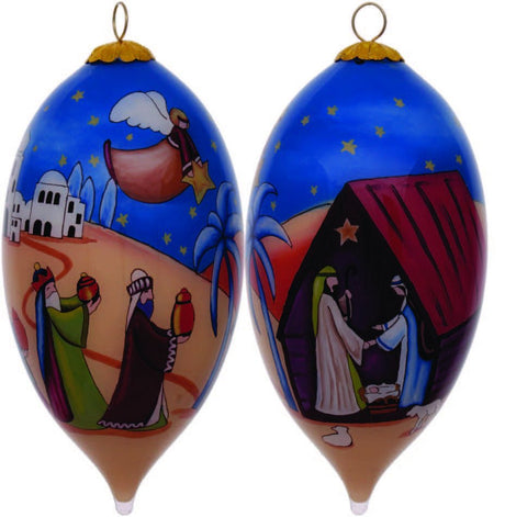 Colorful Nativity Scene Hand Painted Mouth Blown Glass Ornament - Tuesday Morning-Christmas Ornaments