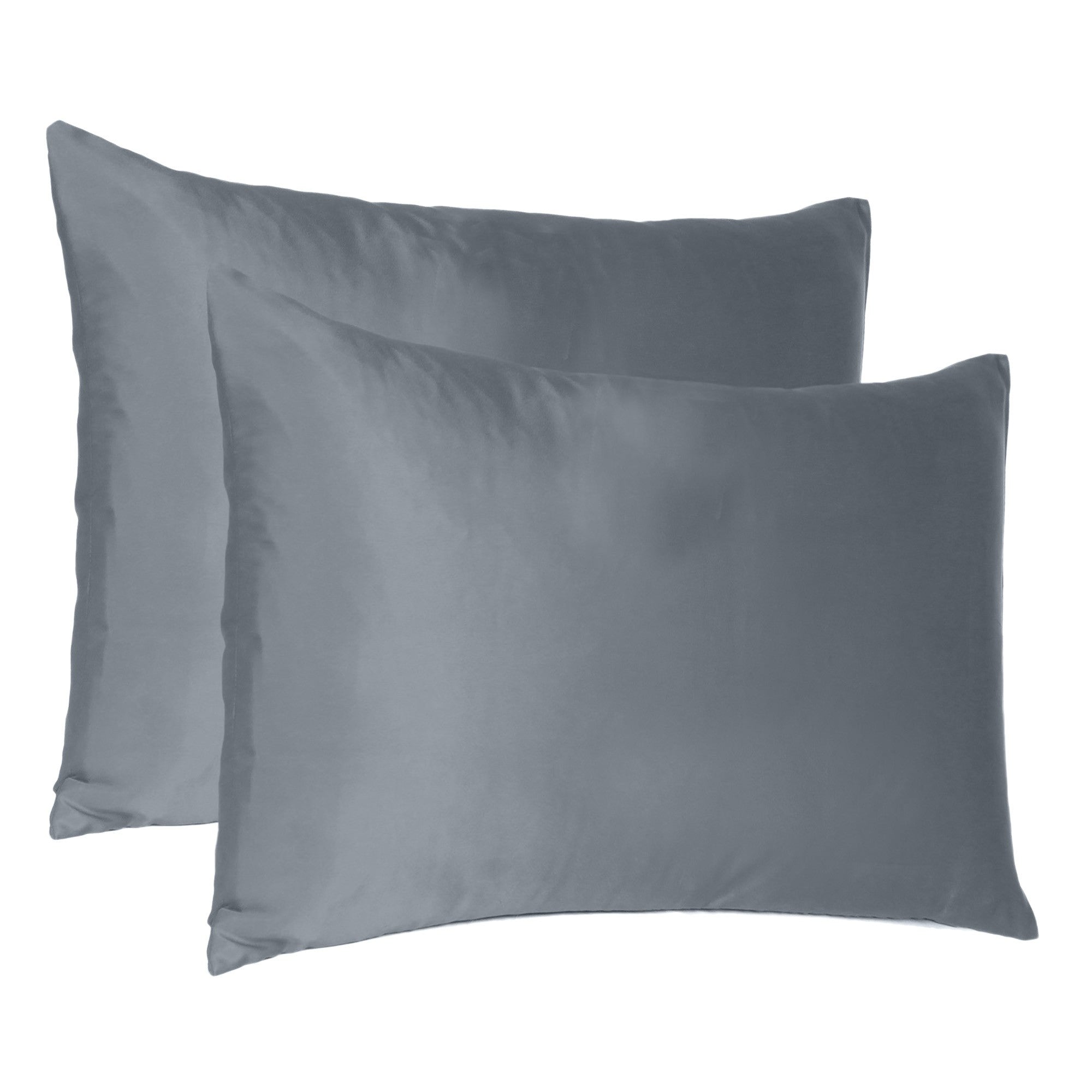 Dark-Gray-Dreamy-Set-Of-2-Silky-Satin-Queen-Pillowcases-Pillowcases