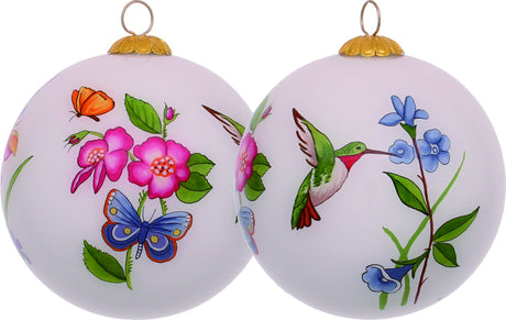 Decorative Florals Hand Painted Mouth Blown Glass Ornament - Tuesday Morning-Christmas Ornaments