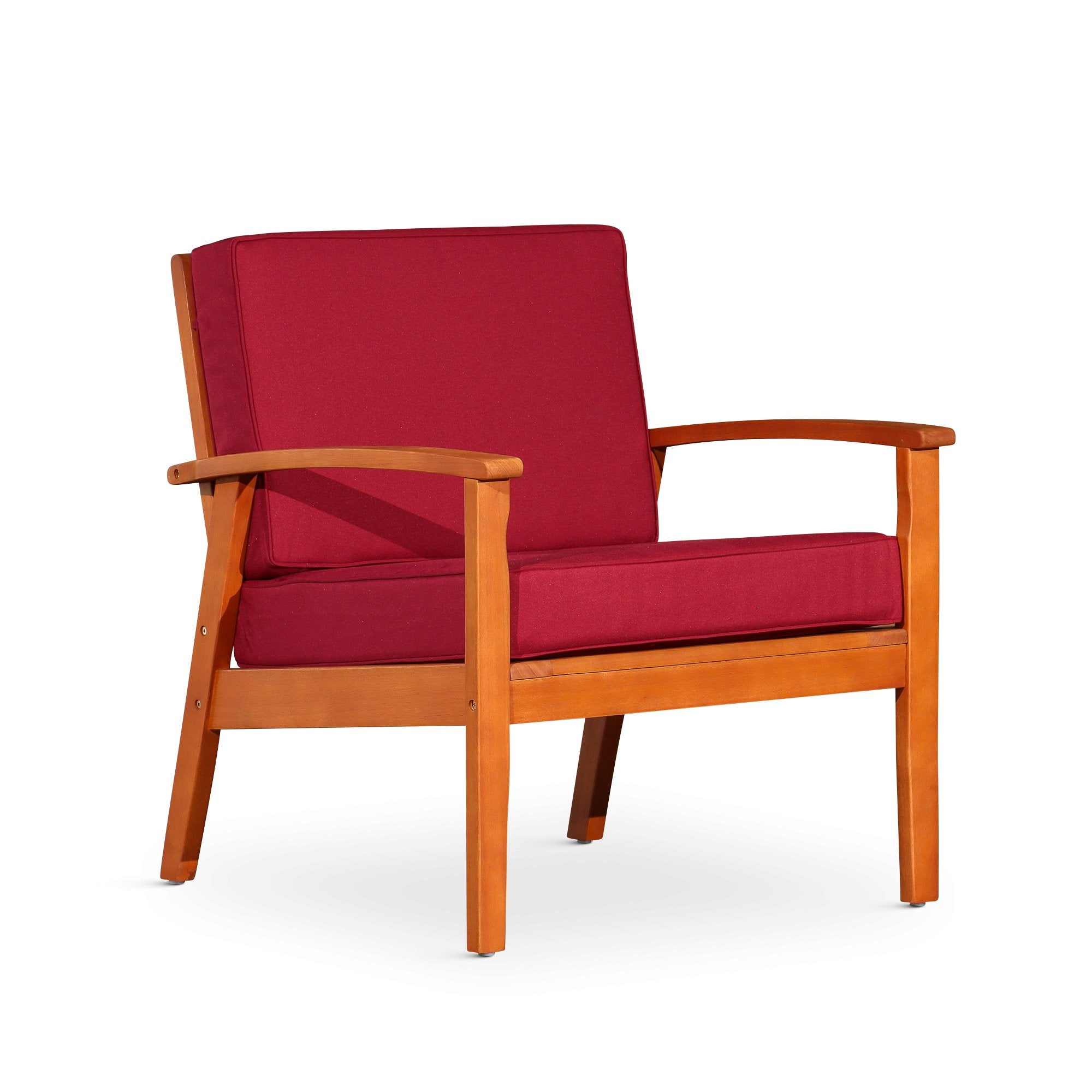 Deep-Seat-Outdoor-Chair,-Natural-Oil-Finish,-Burgundy-Cushions-Outdoor-Chairs