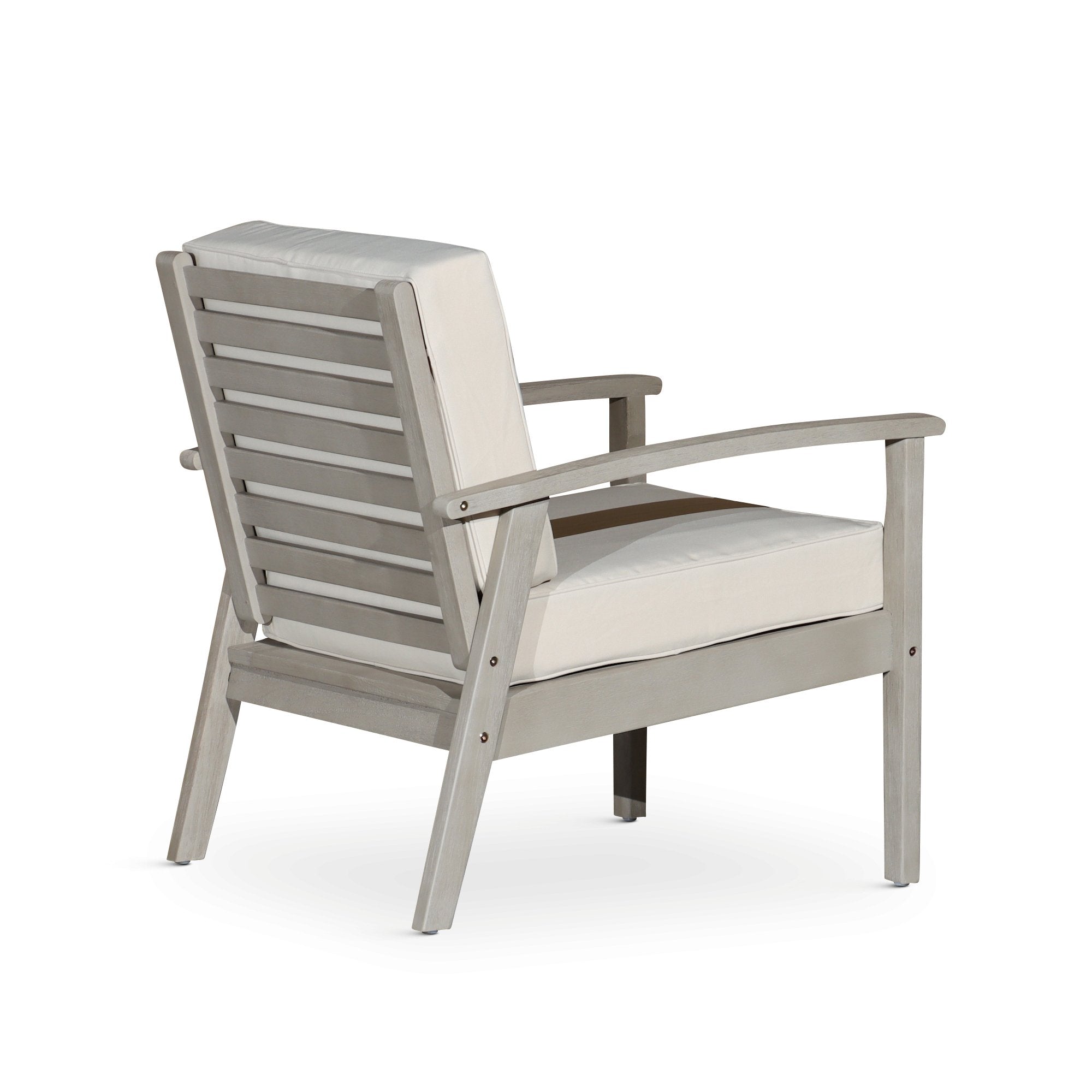 Deep Seat Outdoor Chair, Silver Gray Finish, Navy Cushion - Tuesday Morning-Chairs & Seating