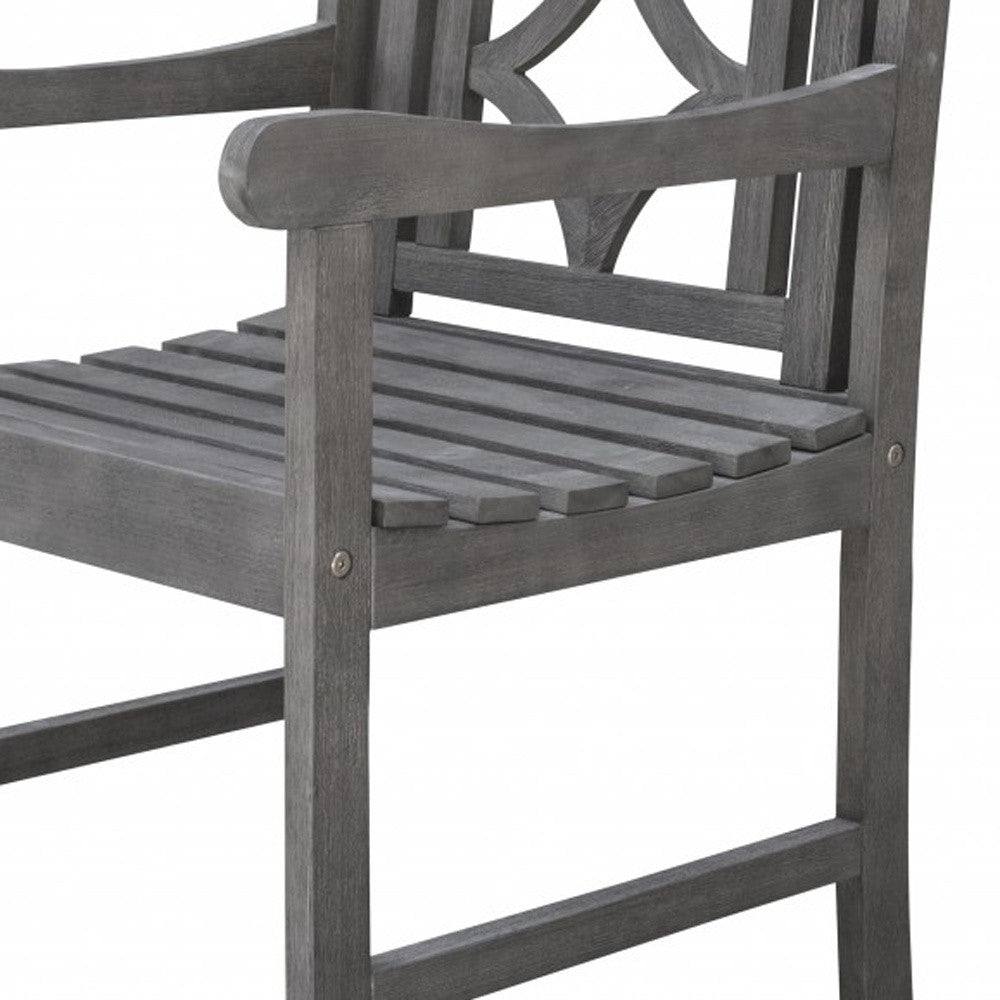 Distressed Dining Armchair With Decorative Back - Tuesday Morning-Outdoor Chairs