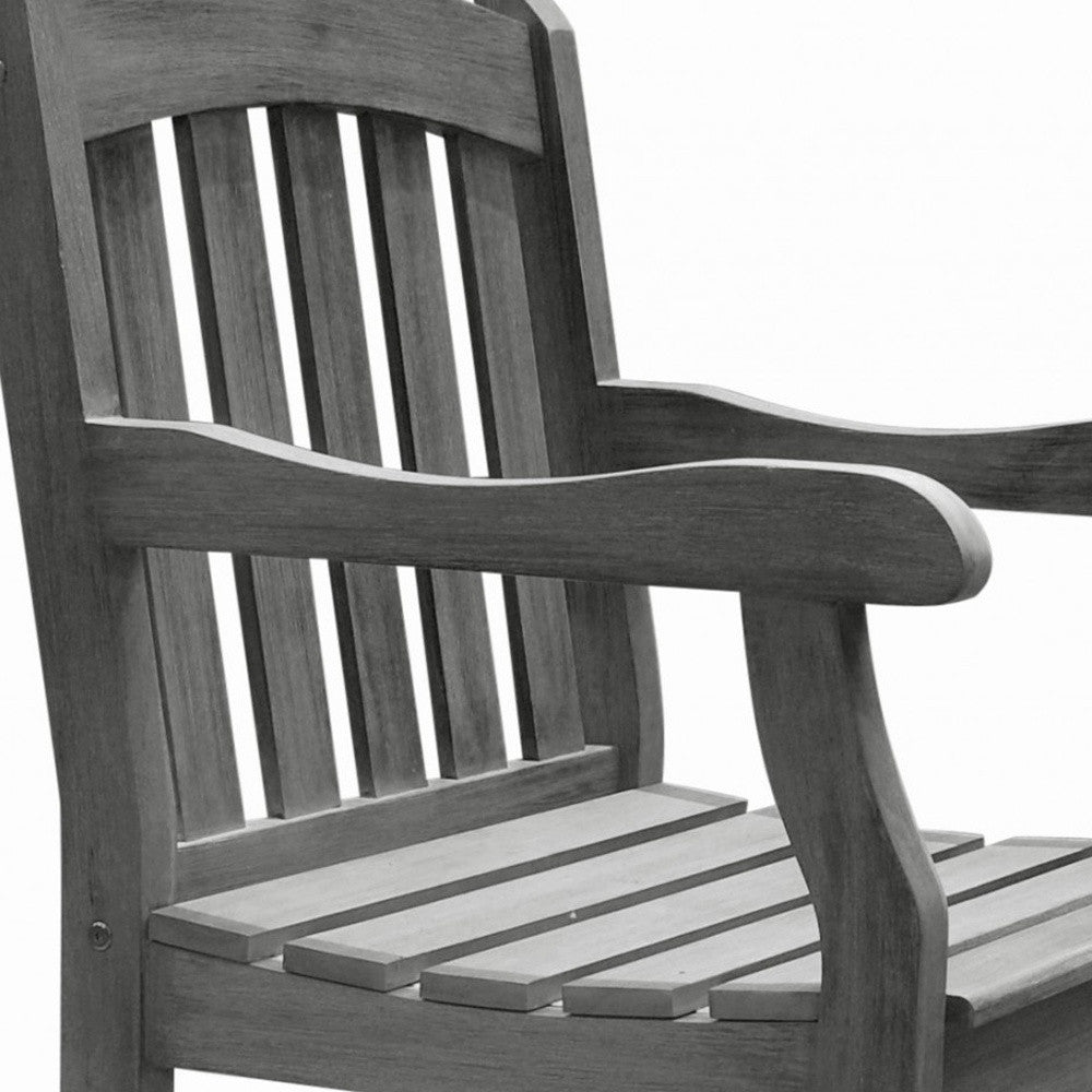 Distressed Patio Armchair With Horizontal Slats - Tuesday Morning-Outdoor Chairs