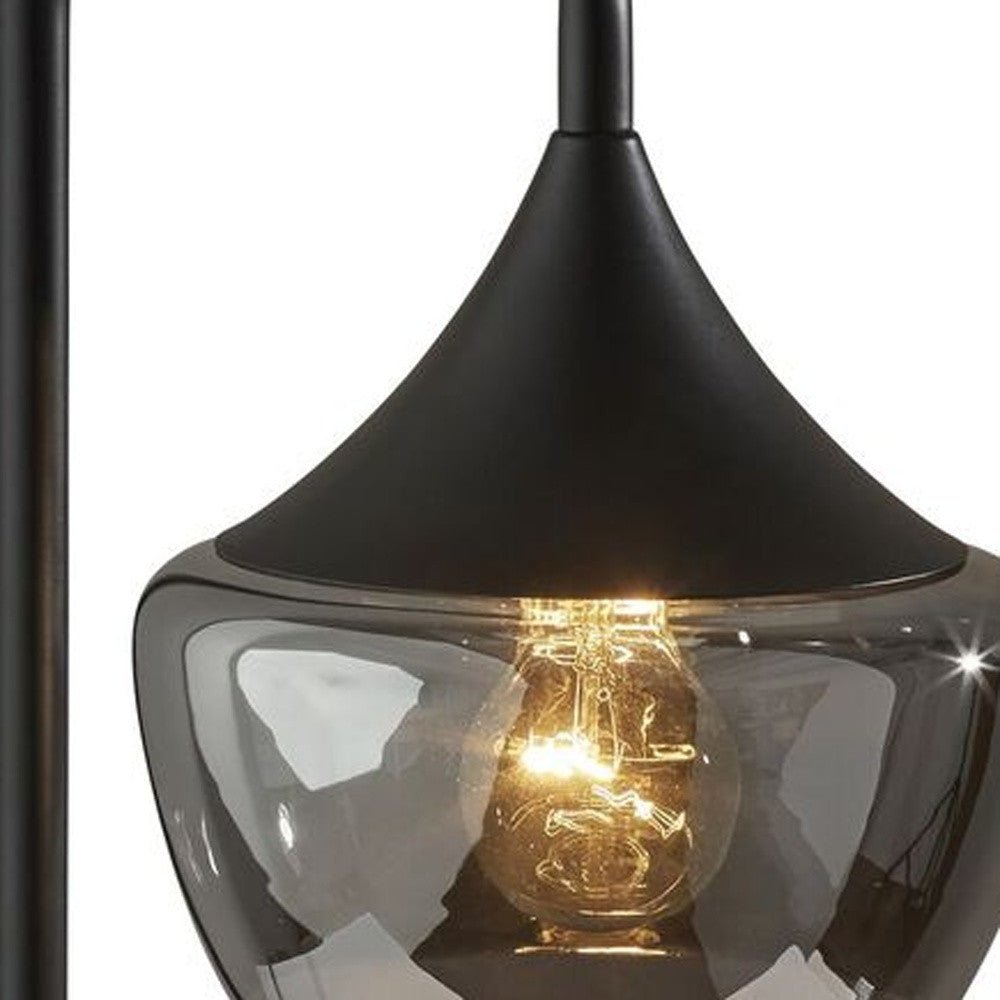 Gnome Smoked Glass Black Metal Table Lamp - Tuesday Morning-Table Lamps