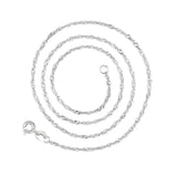 Italian Sterling Silver Wave Chain - Tuesday Morning-Chain Necklaces