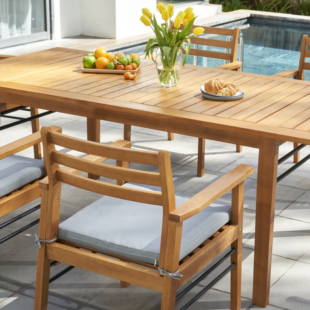 Light Wood Dining Chair With Metal Supports - Tuesday Morning-Outdoor Chairs
