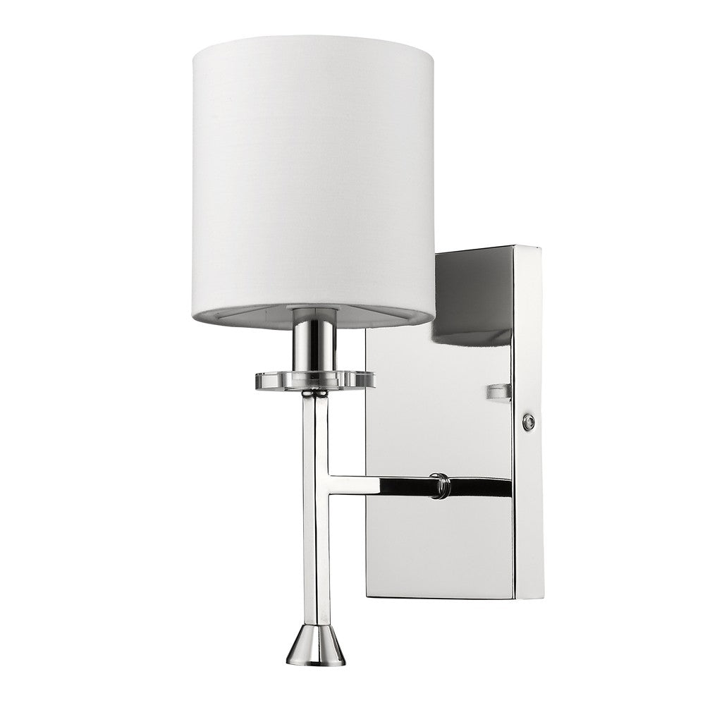 Minimalist Silver Wall Sconce with Fabric Shade - Tuesday Morning-Wall Lighting