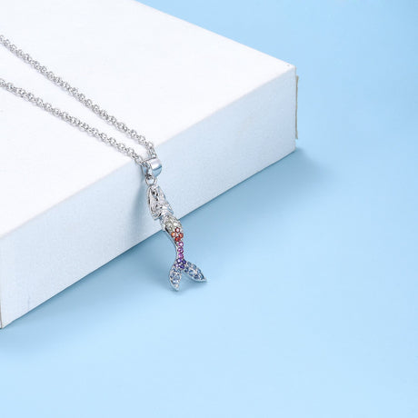 Muli-Colored Swarovski Crystal Mermaid Pendant Necklace - Tuesday Morning-Pendant Necklaces