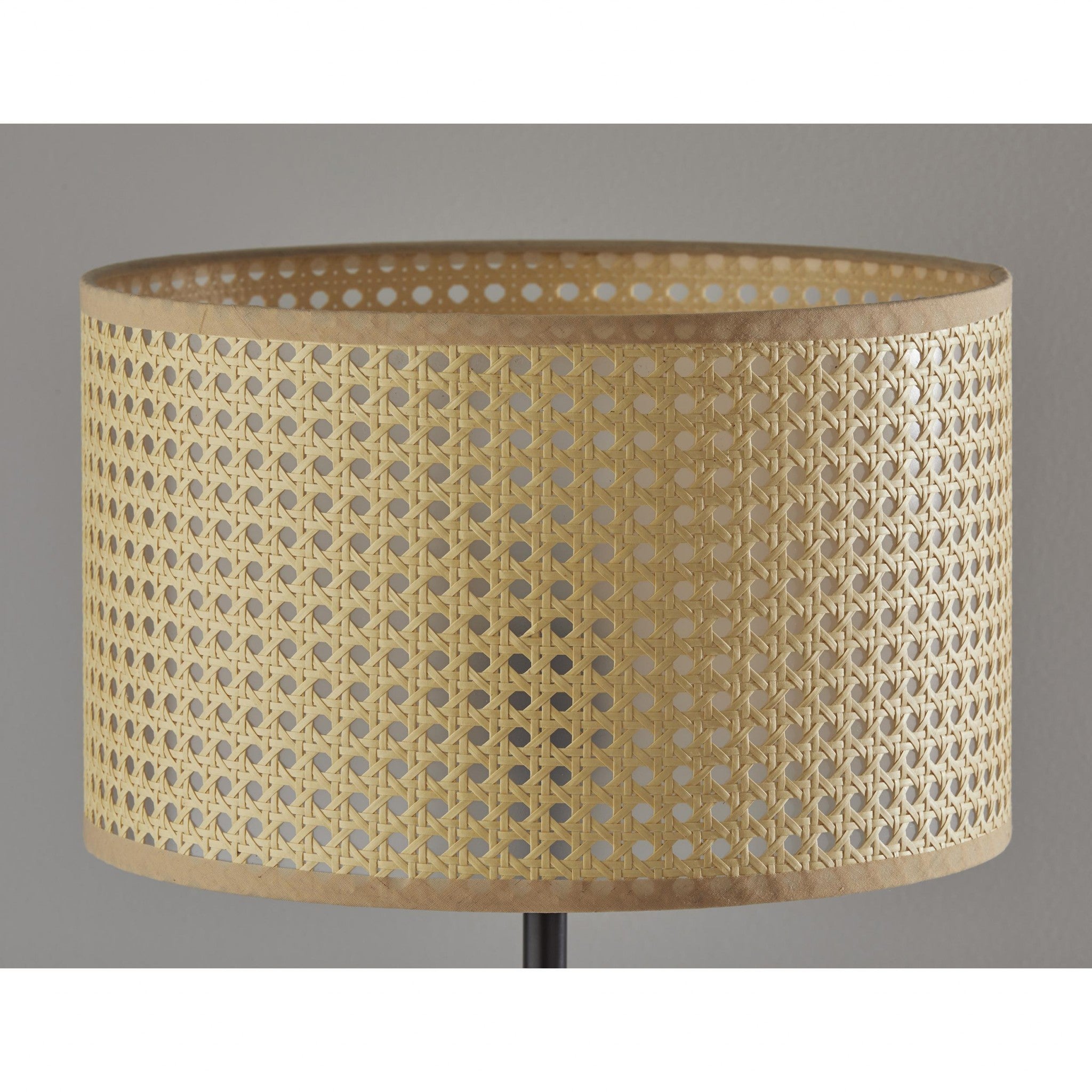 Open Cane Web Natural Shade Dark Bronze Table Lamp - Tuesday Morning-Table Lamps