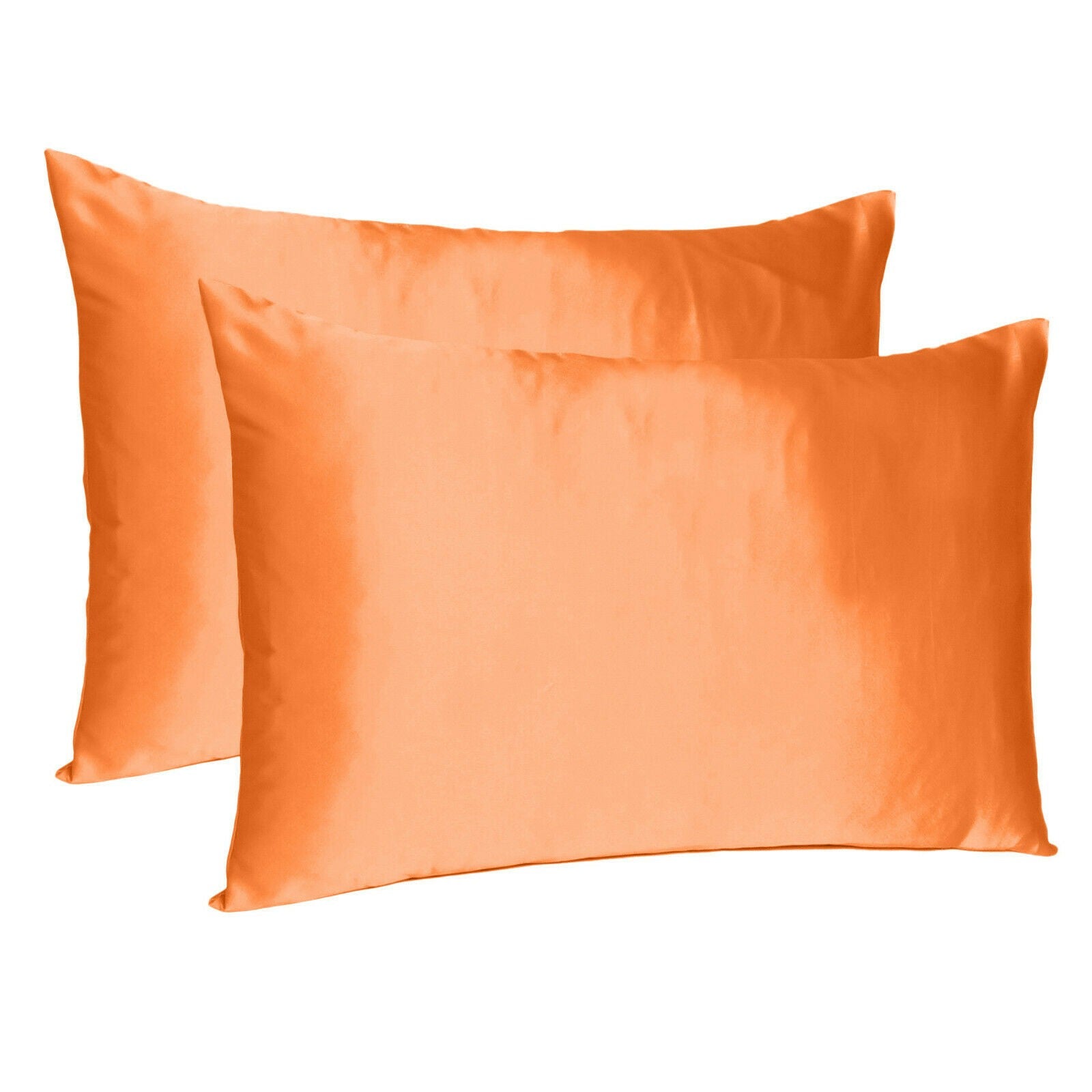 Orange-Dreamy-Set-Of-2-Silky-Satin-Queen-Pillowcases-Pillowcases
