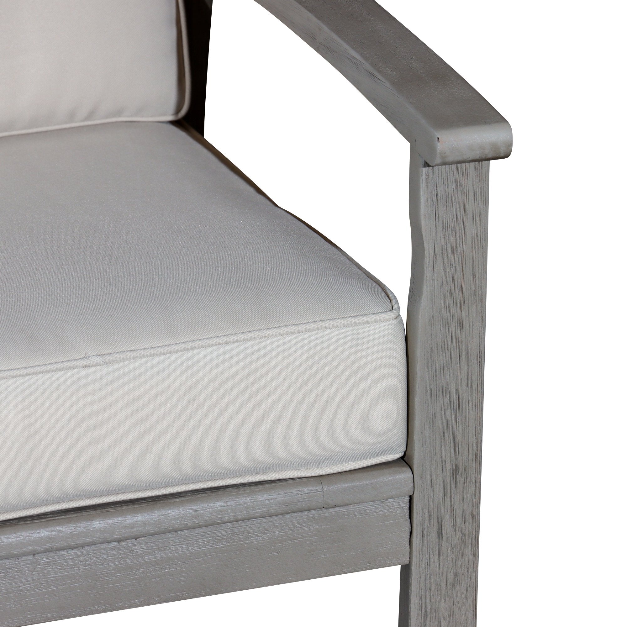 Outdoor Loveseat with Cushions, Driftwood Gray Finish, Sand Cushions - Tuesday Morning-Chairs & Seating