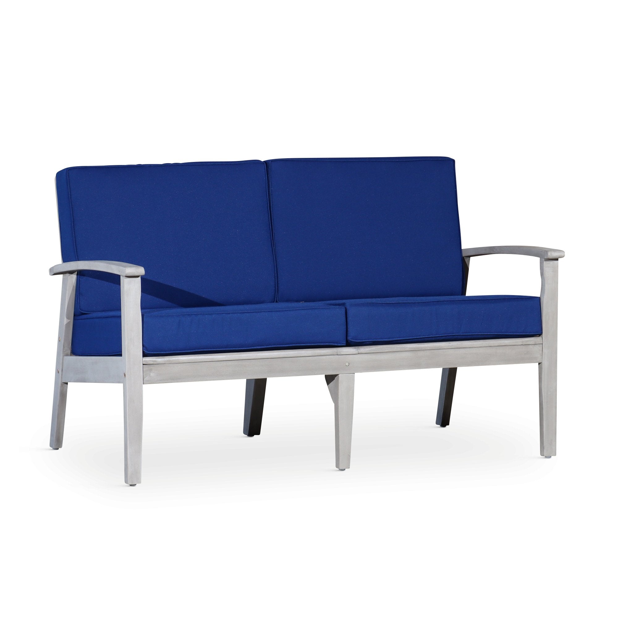 Outdoor-Loveseat-with-Cushions,-Silver-Gray-Finish,-Navy-Cushions-Outdoor-Chairs