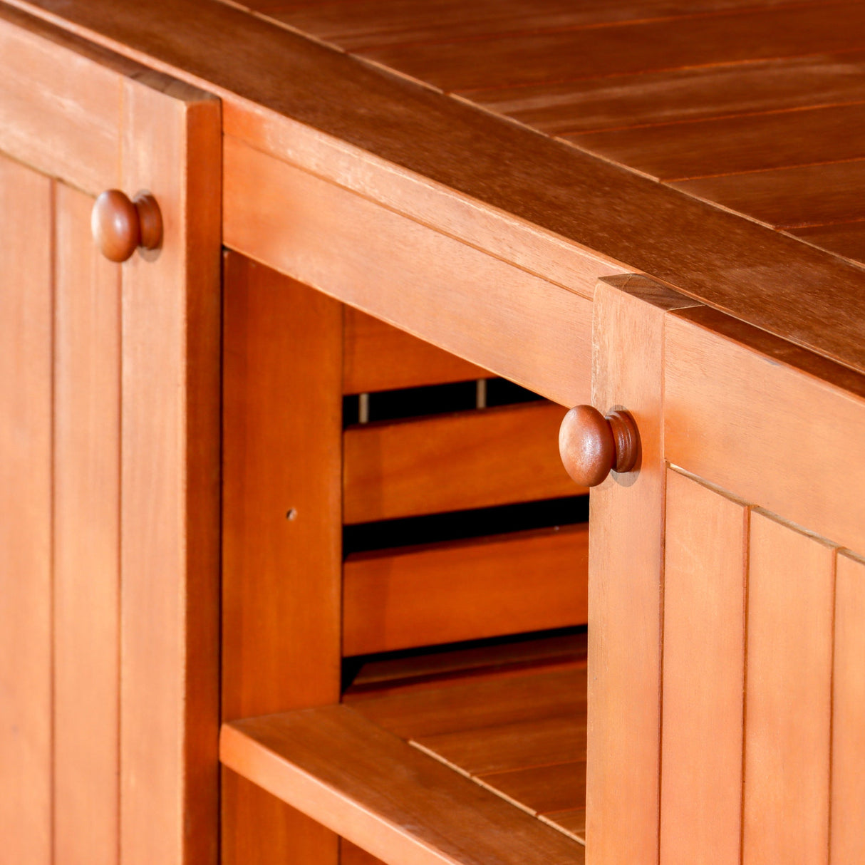 Outdoor Sideboard, Natural Oil - Tuesday Morning-Buffets & Sideboards