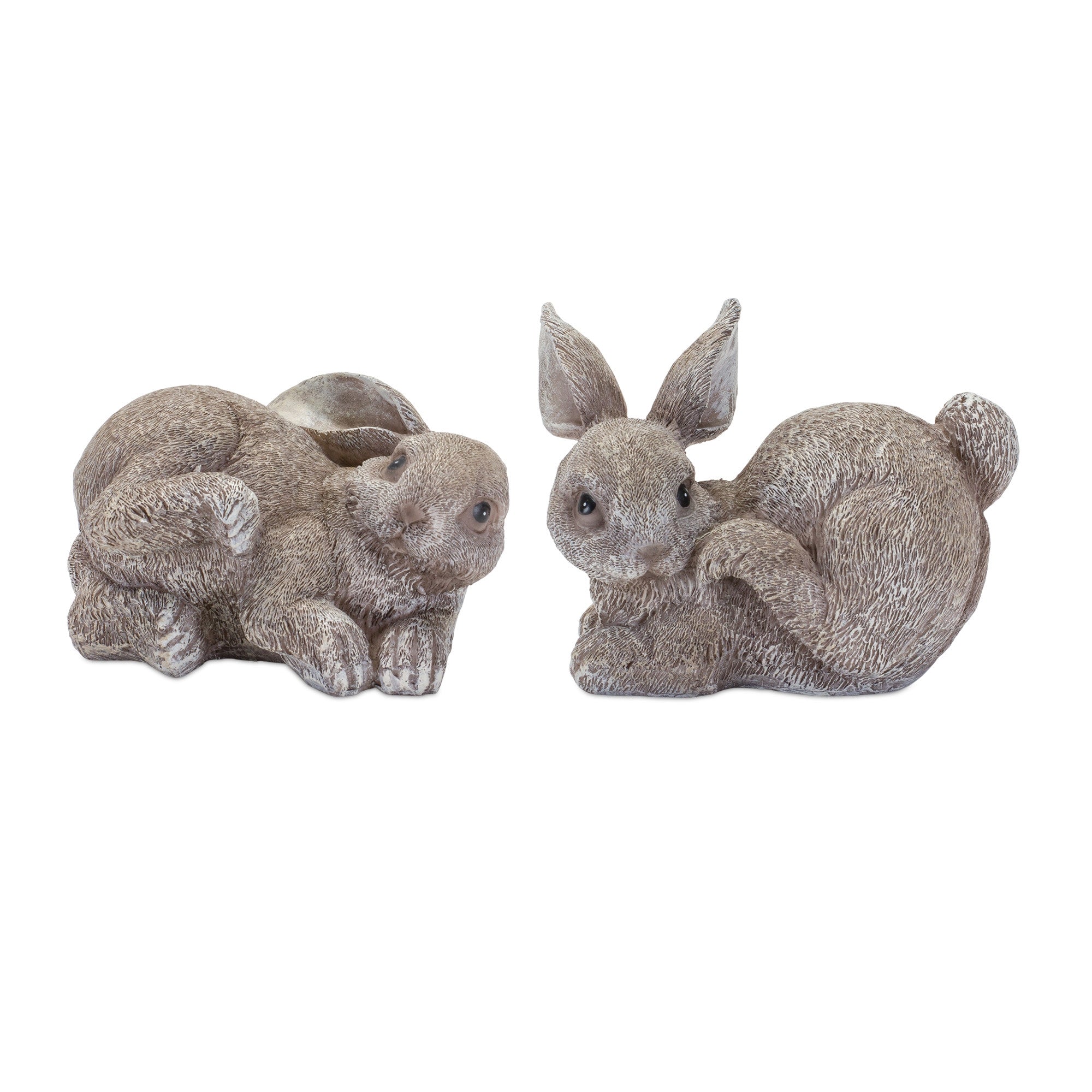 Set Of Four 4" Gray and Brown Polyresin Rabbit Figurine - Tuesday Morning-Sculptures