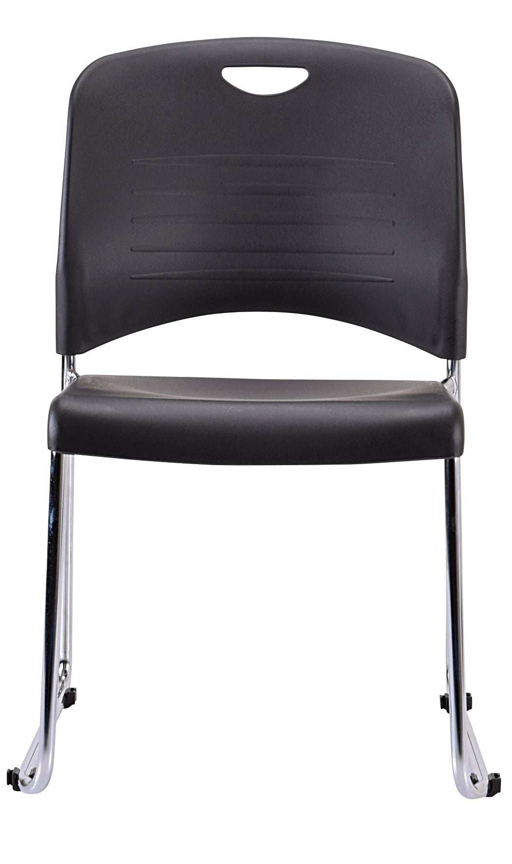 Set-of-Four-Black-and-Silver-Plastic-Office-Chair-Office-Chairs