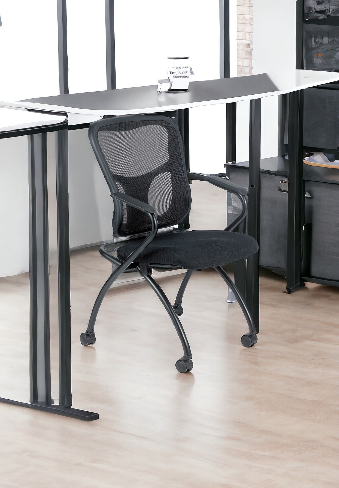 Set of Two Black Mesh Rolling Office Chair - Tuesday Morning-Office Chairs
