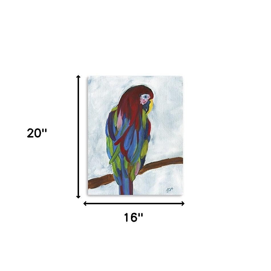 Small Bright and Tropical Parrot Canvas Wall Art - Tuesday Morning-Wall Art